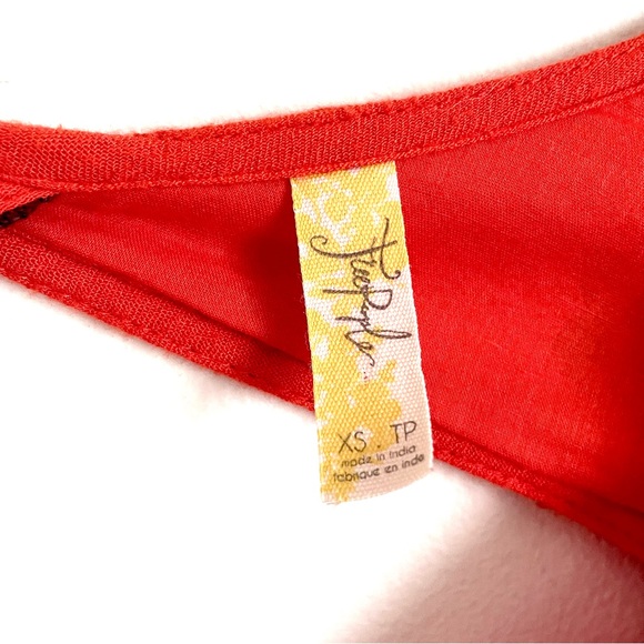 Free People Austin Emma Embroidered Mini Swing Dress In Blood Orange Size XS EUC - Picture 5 of 12